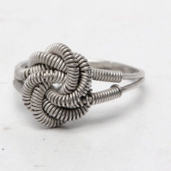 Vintage Silver Knot Ring Mattenklopper Style Friendship Love Suriname Dutch - Picture 12 of 14